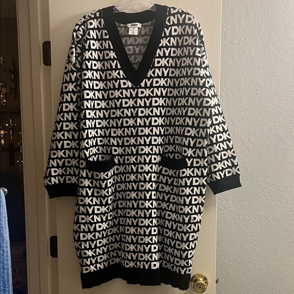 Dkny Dresses & Skirts - DKNY Monochrome Logo Knit Dress